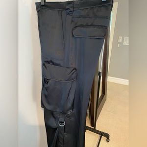 Zara Flowy Cargo pant, black, small.